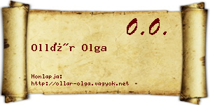 Ollár Olga névjegykártya
